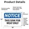 Signmission This Sink For Meat Only, 18 in W x Rectangle, Vinyl Decal OS-2PACK-NS-D-1218-L-16706 - alternate 5